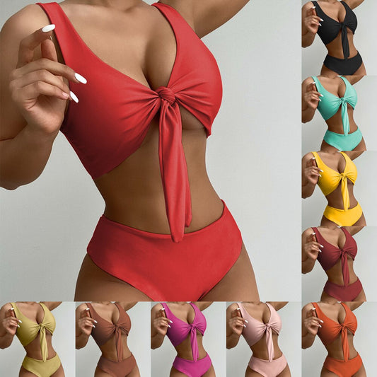 Bikini bow swimsuit European