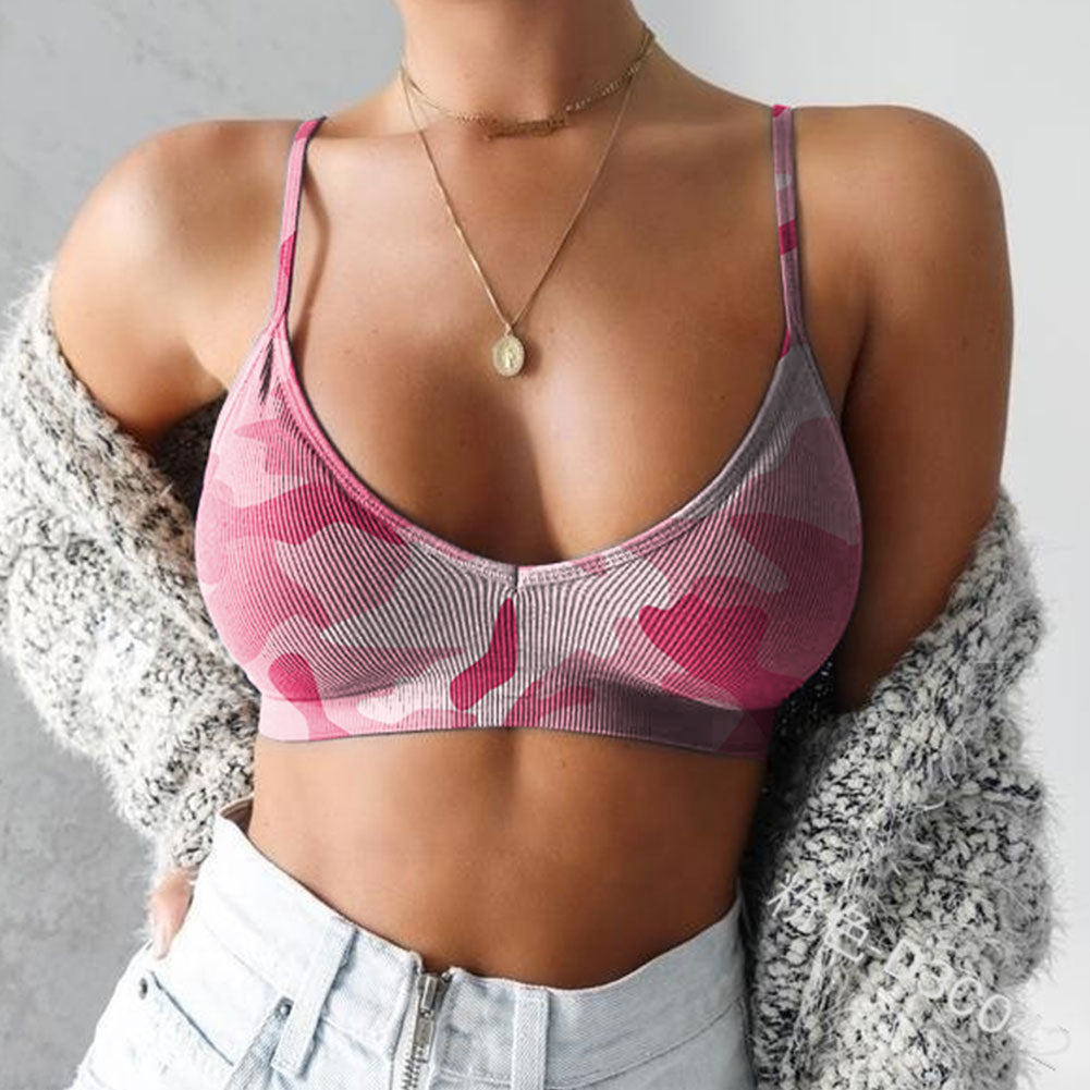 Bra Sexy Camouflage Spaghetti Strapped Bra