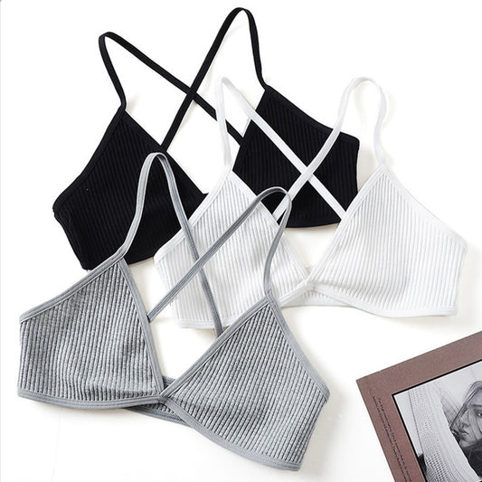 3pcs Comfort Cotton Bras  French Style Bralette