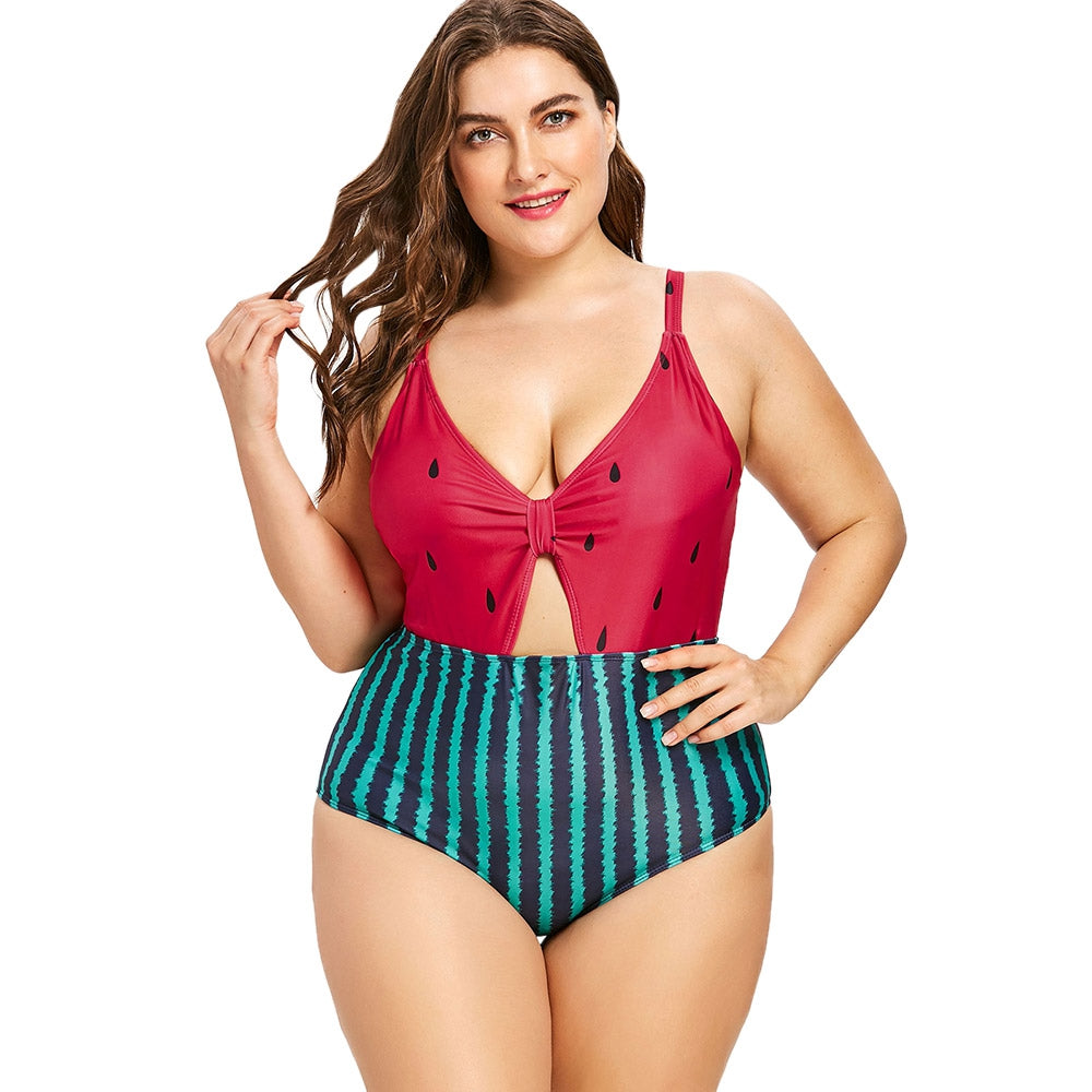 Plus Size Watermelon One Piece Swimsuit