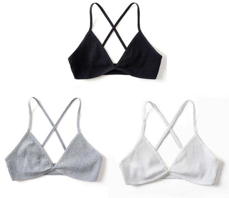 3pcs Comfort Cotton Bras  French Style Bralette