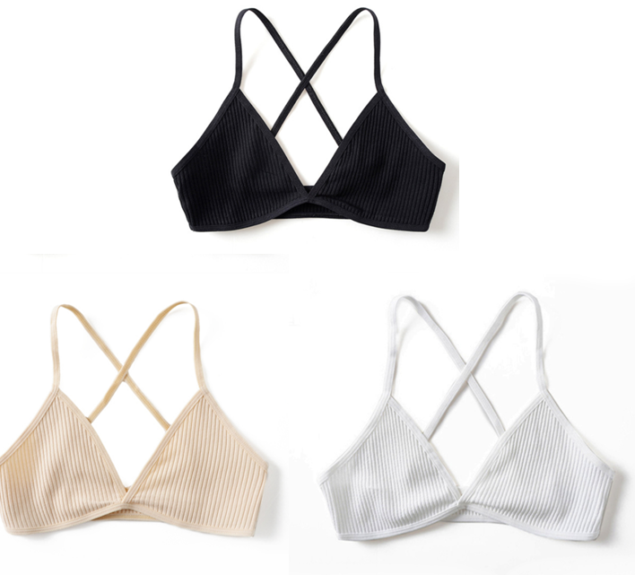 3pcs Comfort Cotton Bras  French Style Bralette