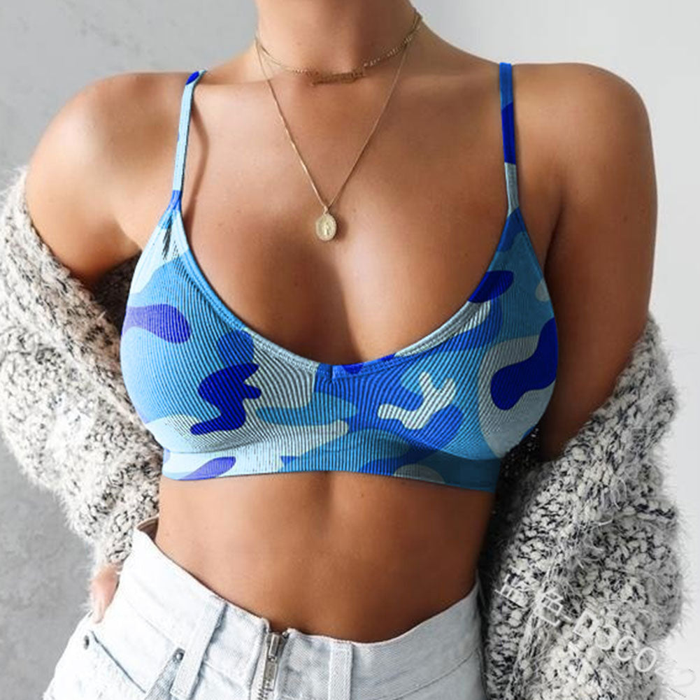 Bra Sexy Camouflage Spaghetti Strapped Bra