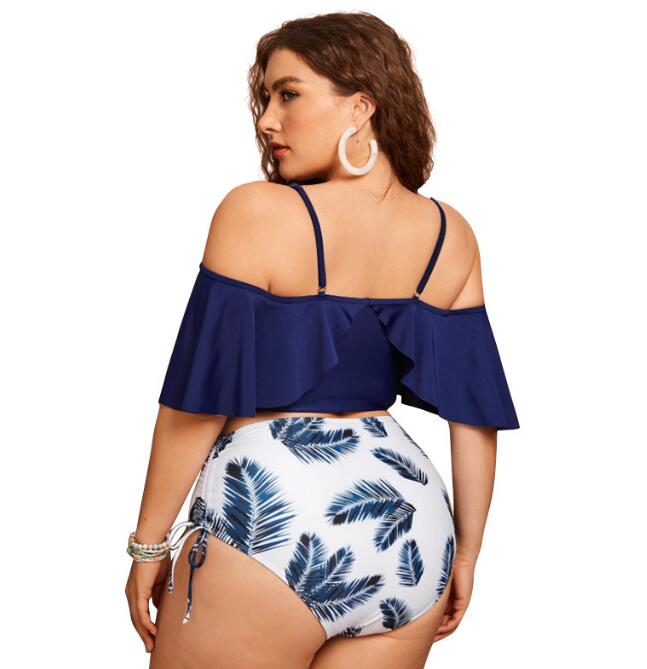 European  Women's Plus Size Ruffled Bikini Swimsuit