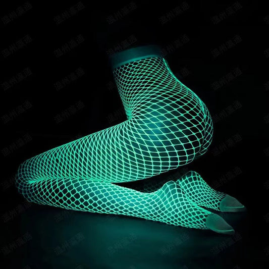 Party Time By Plazena Glow in the Dark Fishnet Pantyhose