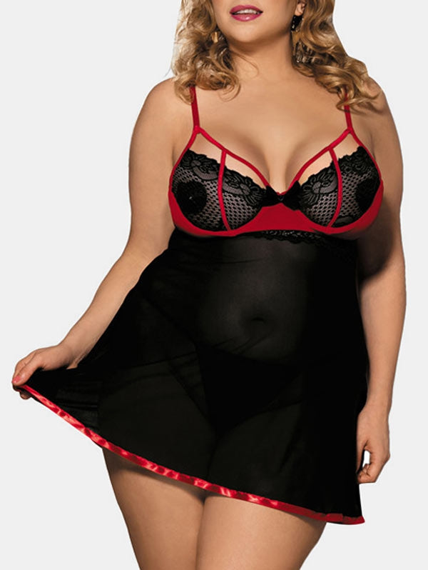 Curvy By Plazena Contrast Chest Babydoll