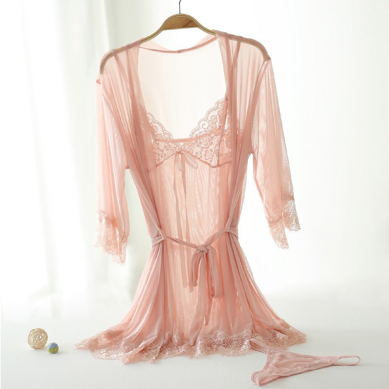 Date Night By Plazena Sheer Babydoll and Robe Set