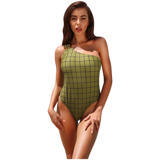 Ocean Breeze By Plazena Plaid One Piece Swim Suit