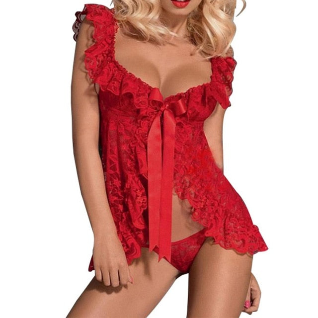 Date Night By Plazena Night Gown and Thong Set